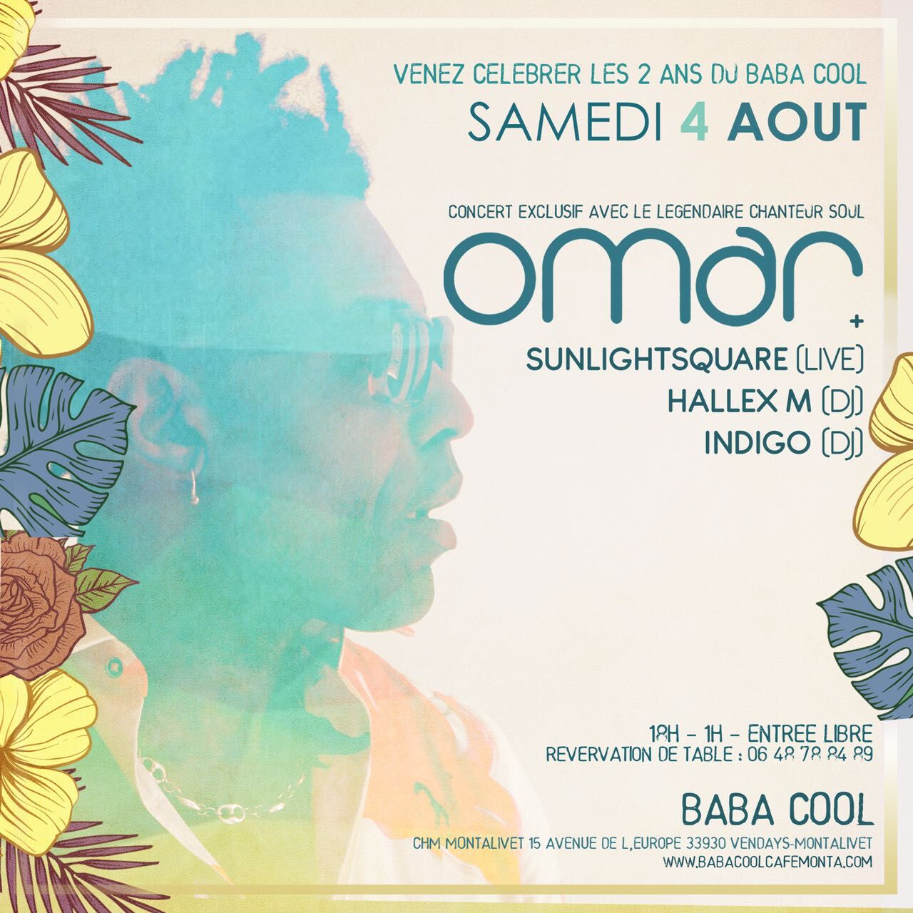 Omar + Sunlightsquare (live), Baba Cool, Vendays-Montalivet, 2018