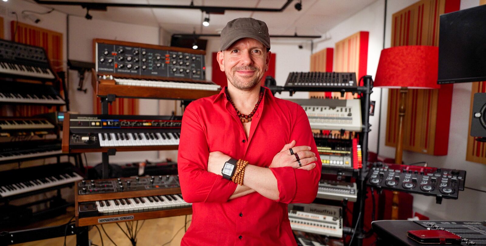 In the studio among the synths (c. 2023)