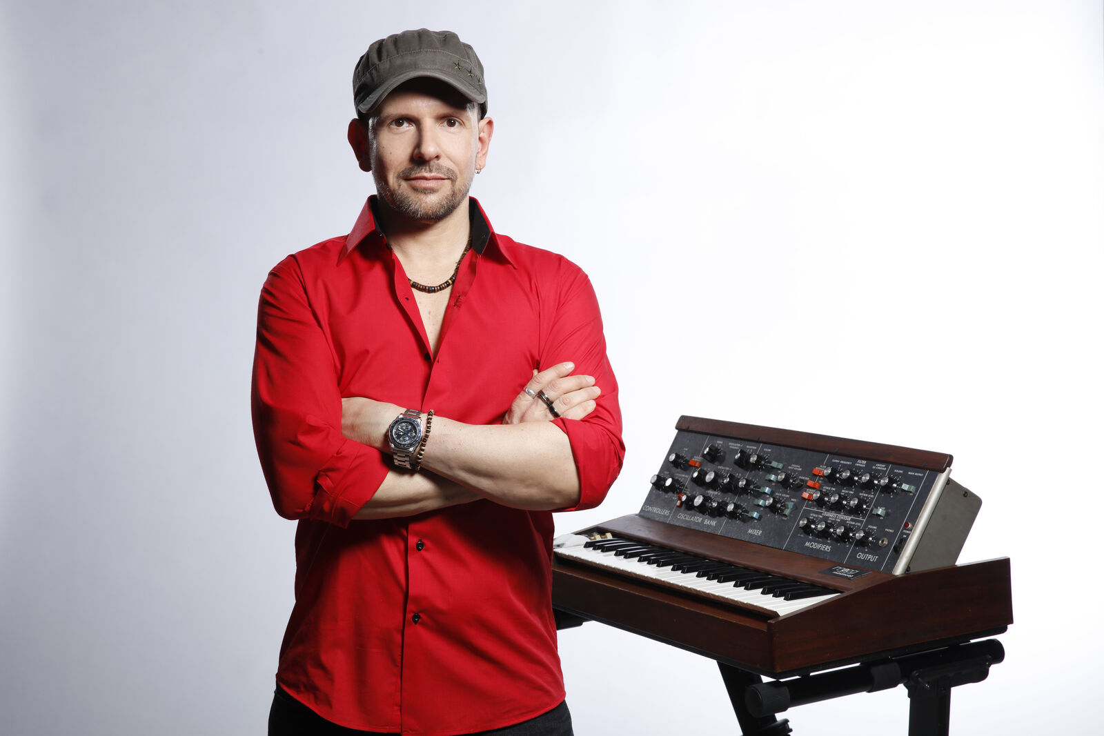 2019: Claudio with the Minimoog