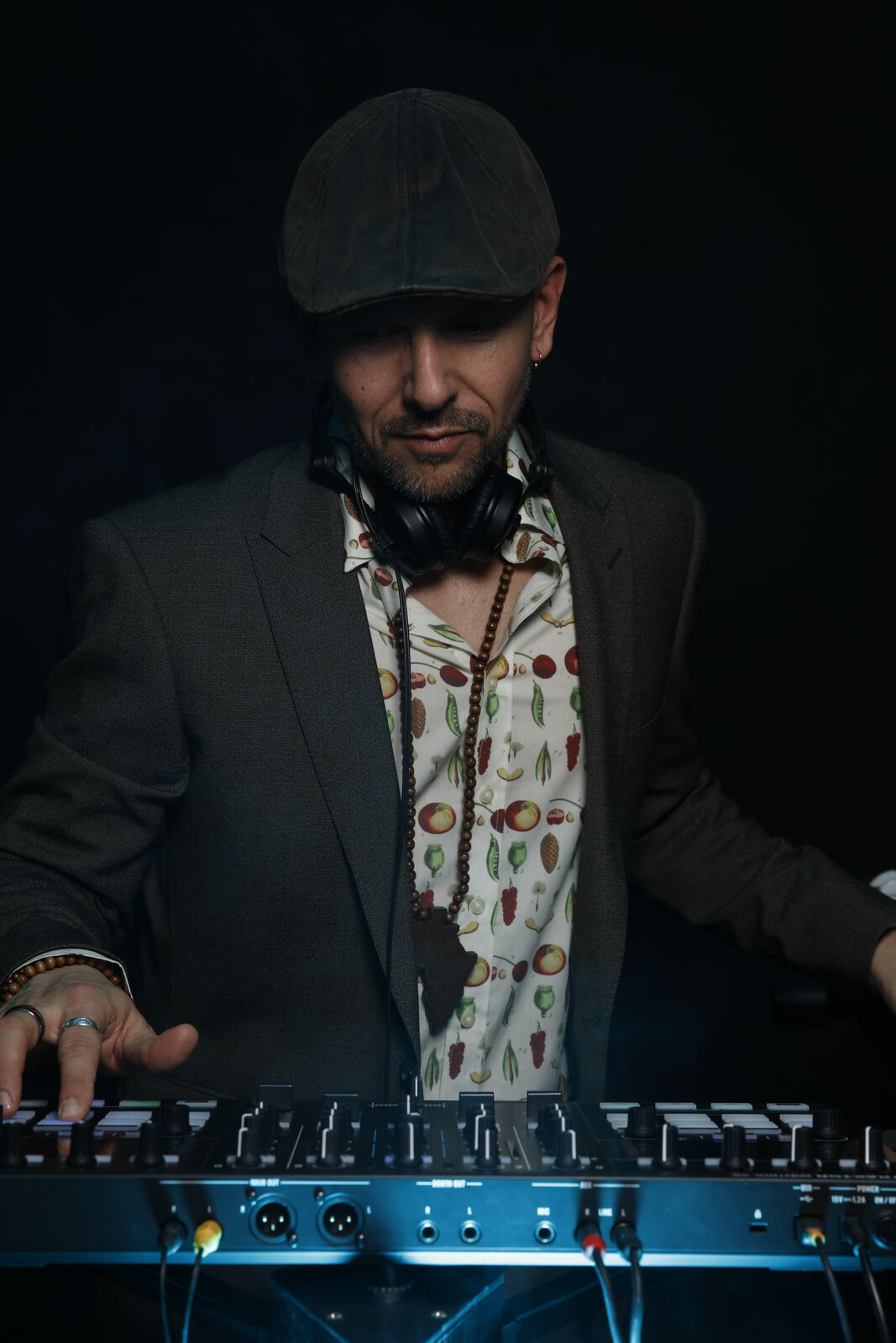 At the keys with headphones on, 2019