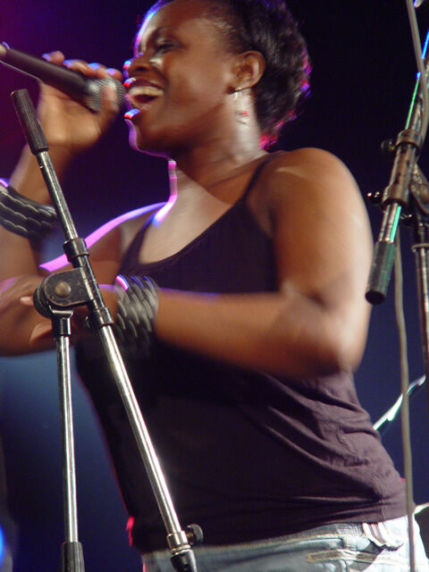 A vocalist at The Garage, 2006
